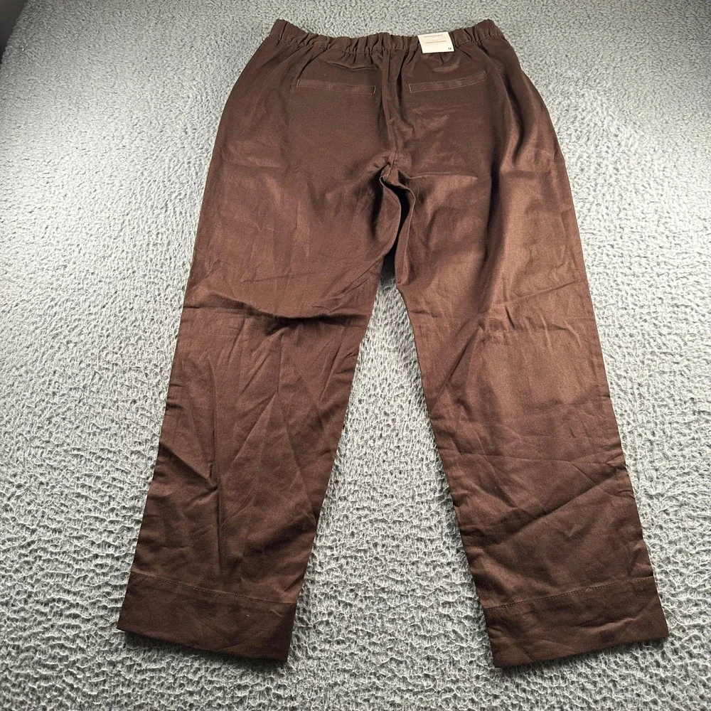 Banana Republic Pants‎ Womens M Tapered High-Rise Linen Blend Ankle Brown Casual
